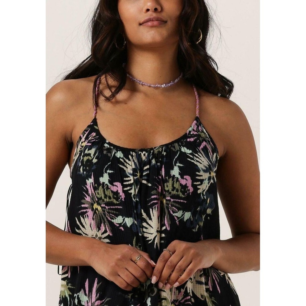 NEW Scotch & Soda Floral Tiered Maxi Dress Black Pink Tassels Pockets 38 US M 8 - Picture 5 of 16